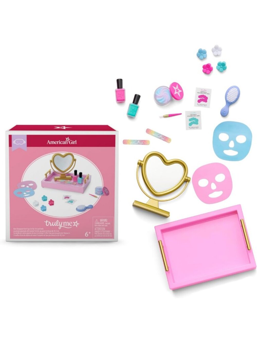 18-Inch Doll Playsets - Sleepover Spa Set & Self-Care Accessories for Ages 6